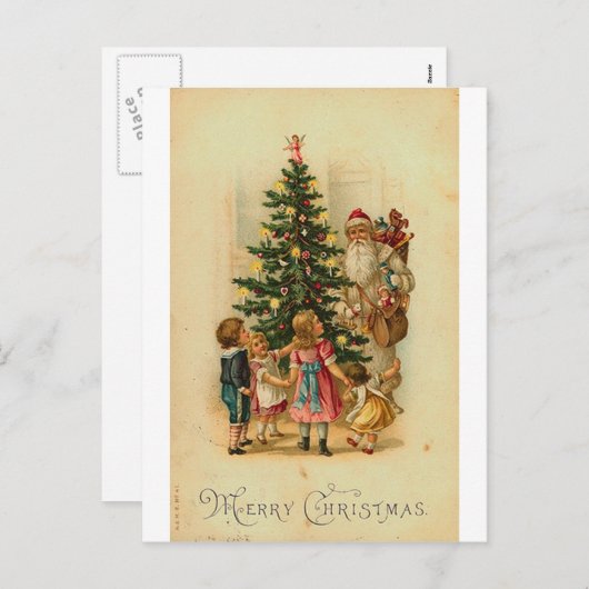 Vrolijk kerstfeest feestdagenkaart (Voorkant / Achterkant)