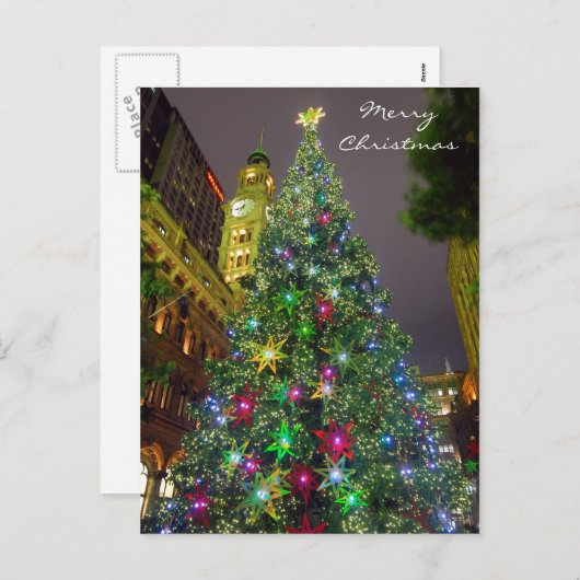 Vrolijk kerstfeest feestdagenkaart (Voorkant / Achterkant)