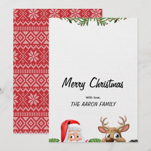 Vrolijk kerstfeest feestdagenkaart (Voorkant / Achterkant)