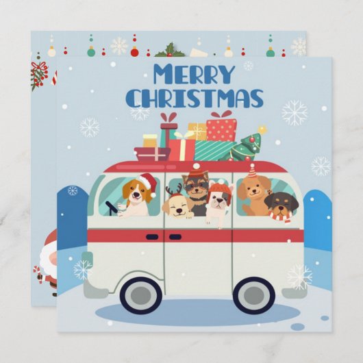 Vrolijk kerstfeest feestdagenkaart (Voorkant / Achterkant)