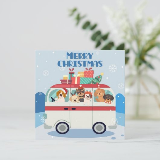 Vrolijk kerstfeest feestdagenkaart (Staand voorkant)