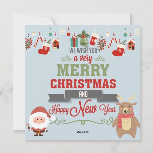 Vrolijk kerstfeest feestdagenkaart (Achterkant)