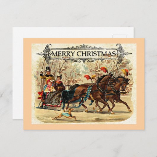 Vrolijk kerstfeest feestdagenkaart (Voorkant / Achterkant)