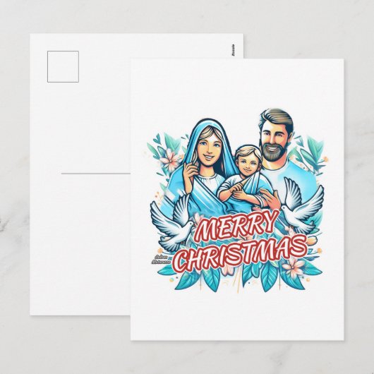 Vrolijk kerstfeest feestdagenkaart (Voorkant / Achterkant)