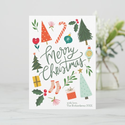 Vrolijk kerstfeest feestdagenkaart (Staand voorkant)