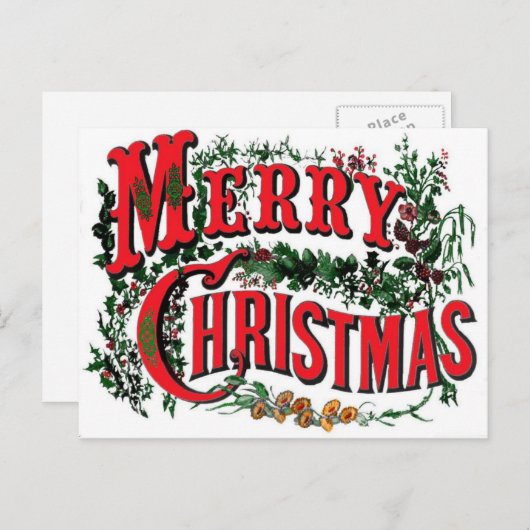 Vrolijk kerstfeest feestdagenkaart (Voorkant / Achterkant)