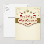 Vrolijk kerstfeest feestdagenkaart (Voorkant / Achterkant)