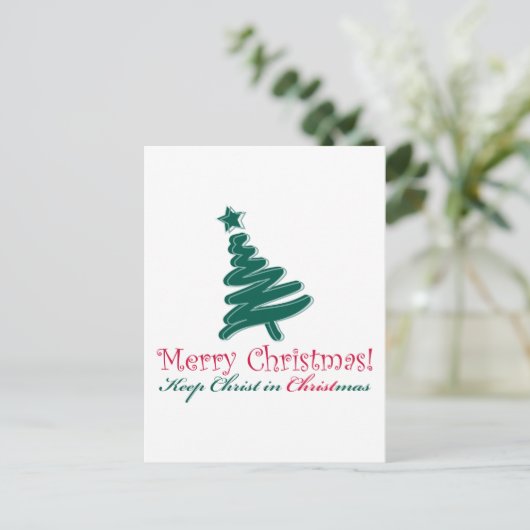 Vrolijk kerstfeest feestdagenkaart (Staand voorkant)