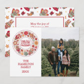 Vrolijk kerstfeest feestdagenkaart (Voorkant / Achterkant)