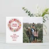 Vrolijk kerstfeest feestdagenkaart (Staand voorkant)