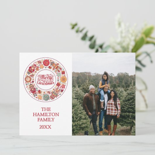 Vrolijk kerstfeest feestdagenkaart (Staand voorkant)