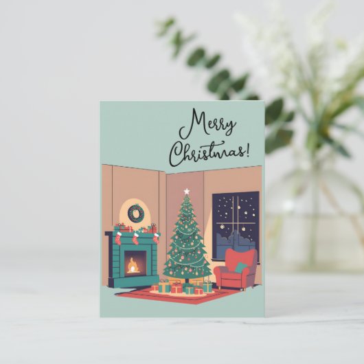 Vrolijk kerstfeest feestdagenkaart (Staand voorkant)