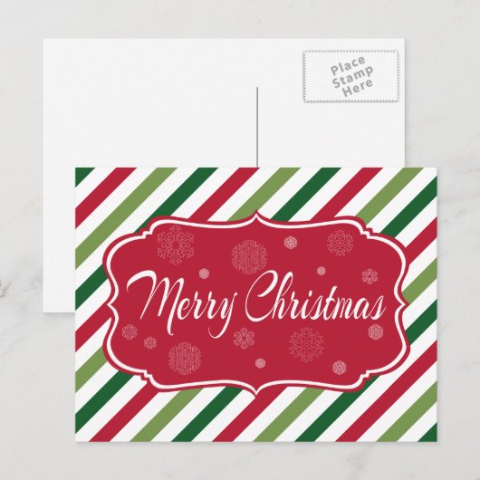 Vrolijk kerstfeest feestdagenkaart (Voorkant / Achterkant)