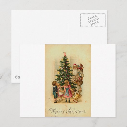 Vrolijk kerstfeest feestdagenkaart (Voorkant / Achterkant)