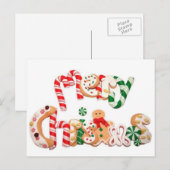 Vrolijk kerstfeest feestdagenkaart (Voorkant / Achterkant)