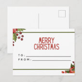 Vrolijk kerstfeest feestdagenkaart (Voorkant / Achterkant)