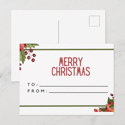 Vrolijk kerstfeest feestdagenkaart (Voorkant / Achterkant)