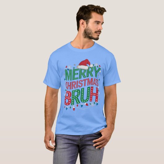 Vrolijk kerstfeest: feestelijk en leuk design t-shirt (Voorkant volledig)