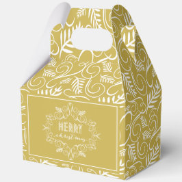 Vrolijk Kerstfeest Feestelijk Foliage Goud  Deco Bedankdoosjes