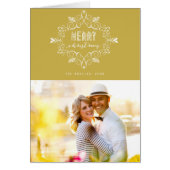 Vrolijk Kerstfeest Feestelijk gebladerte Art Deco  (Voorkant)