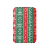 Vrolijk kerstfeest: feestelijk patroon. badmat (Voorkant Verticaal)