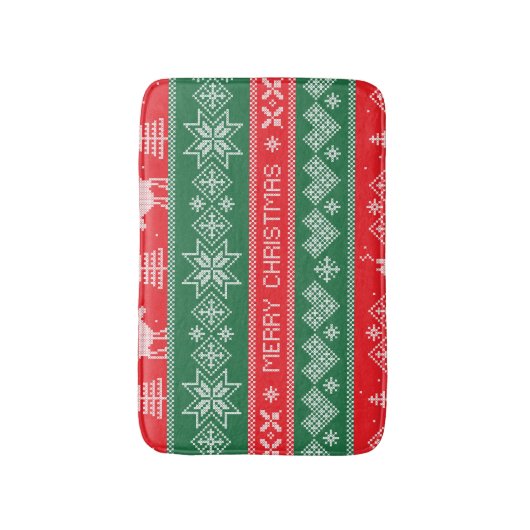 Vrolijk kerstfeest:  feestelijk patroon. badmat (Voorkant Verticaal)