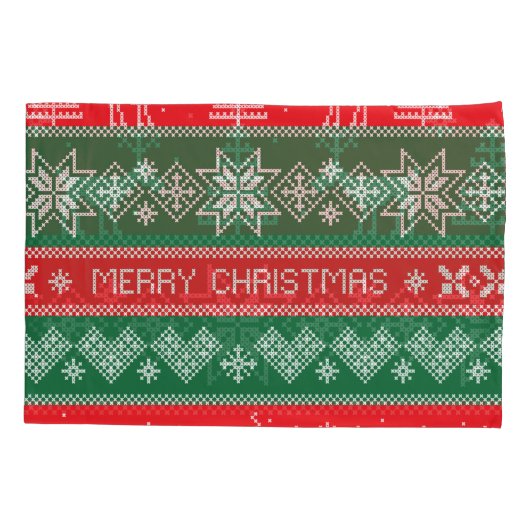 Vrolijk kerstfeest:  feestelijk patroon. kussensloop (Achterkant)