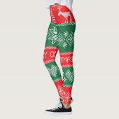 Vrolijk kerstfeest: feestelijk patroon. leggings (Links)