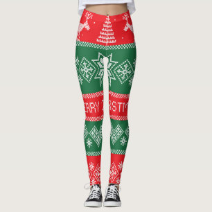 Vrolijk kerstfeest: feestelijk patroon. leggings