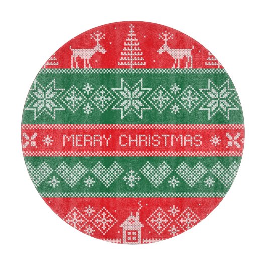Vrolijk kerstfeest: feestelijk patroon. snijplank (Voorkant)