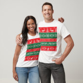 Vrolijk kerstfeest:  feestelijk patroon. t-shirt (Unisex)
