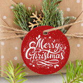 Vrolijk Kerstfeest Feestelijk Rood en Wit Custom Bedankjes Labels