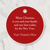 Vrolijk Kerstfeest Feestelijk Rood en Wit Custom Bedankjes Labels (Achterkant)