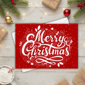 Vrolijk Kerstfeest Feestelijk Rood en Wit Custom Feestdagenkaart