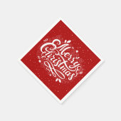 Vrolijk Kerstfeest Feestelijk Rood en Wit Servet (Hoek)