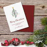 Vrolijk Kerstfeest Feestelijke Evergreen Tree Retr Feestdagenkaart<br><div class="desc">Vrolijk kerstfeestdagkaartje,  met een groenblijvende boompje versierd met ornamenten en rood scriptontwerp. Met aanpasbare letters kunt u uw eigen tekst toevoegen. Een eenvoudige en feestelijke manier om je vrienden en familie de zegeningen van het seizoen te wensen.</div>