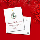 Vrolijk Kerstfeest Feestelijke Evergreen Tree Retr Feestdagenkaart