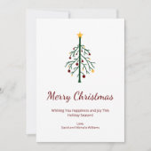Vrolijk Kerstfeest Feestelijke Evergreen Tree Retr Feestdagenkaart (Voorkant)