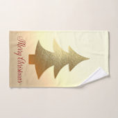 Vrolijk kerstfeest, feestelijke gouden kerstboom bad handdoek (Handdoek)