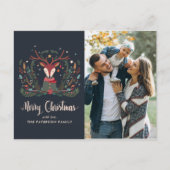 "Vrolijk kerstfeest" Feestelijke hertenkerst Feestdagenkaart (Voorkant)