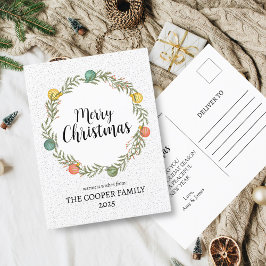 Vrolijk Kerstfeest Feestelijke Krans Vakantie Brie Feestdagenkaart