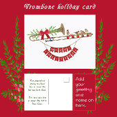Vrolijk Kerstfeest Feestelijke Trombone en Leuke V Feestdagenkaart