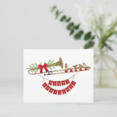 Vrolijk Kerstfeest Feestelijke Trombone en Leuke V Feestdagenkaart (Staand voorkant)