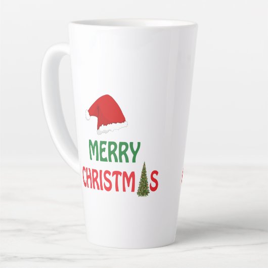 Vrolijk Kerstfeest Feestelijke Vakantie Gift Desig Latte Mok (Linkerhoek)