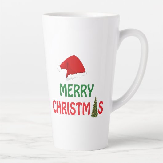 Vrolijk Kerstfeest Feestelijke Vakantie Gift Desig Latte Mok (Rechts)