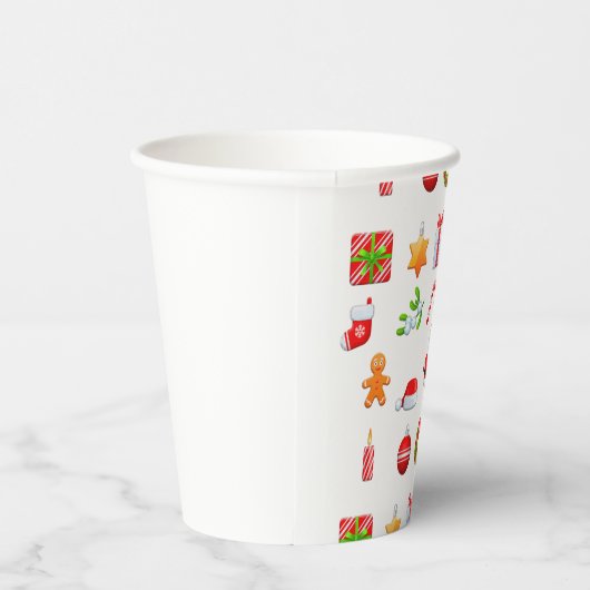 Vrolijk Kerstfeest Feestelijke Vakantie Gift Desig Papieren Bekers (Rechts)