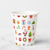 Vrolijk Kerstfeest Feestelijke Vakantie Gift Desig Papieren Bekers (Voorkant)