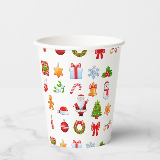 Vrolijk Kerstfeest Feestelijke Vakantie Gift Desig Papieren Bekers (Voorkant)