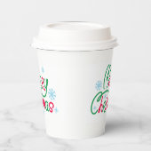 Vrolijk Kerstfeest Feestelijke Vakantie Gift Desig Papieren Bekers (Links)