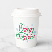 Vrolijk Kerstfeest Feestelijke Vakantie Gift Desig Papieren Bekers (Achterkant)